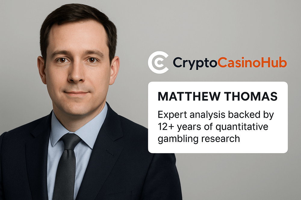 Professional headshot of Matthew Thomas with CryptoCasinoHub